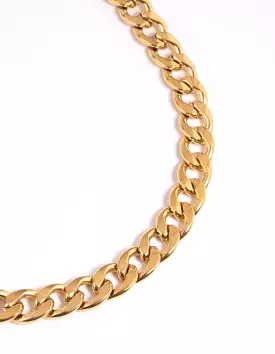 Gold Plated Stainless Steel Chunky Chain Necklace