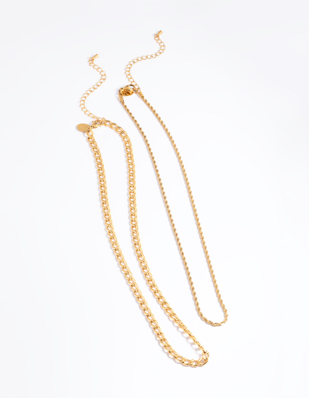 Gold Plated Stainless Steel Twist Chain Double Layer Necklace