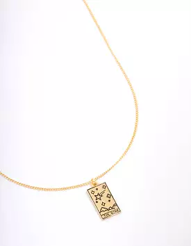 Gold Plated Star Tarot Card Pendant Necklace