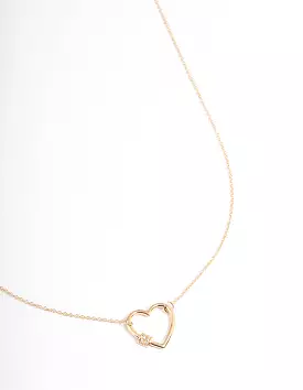 Gold Plated Sterling Silver Heart Pendant Necklace