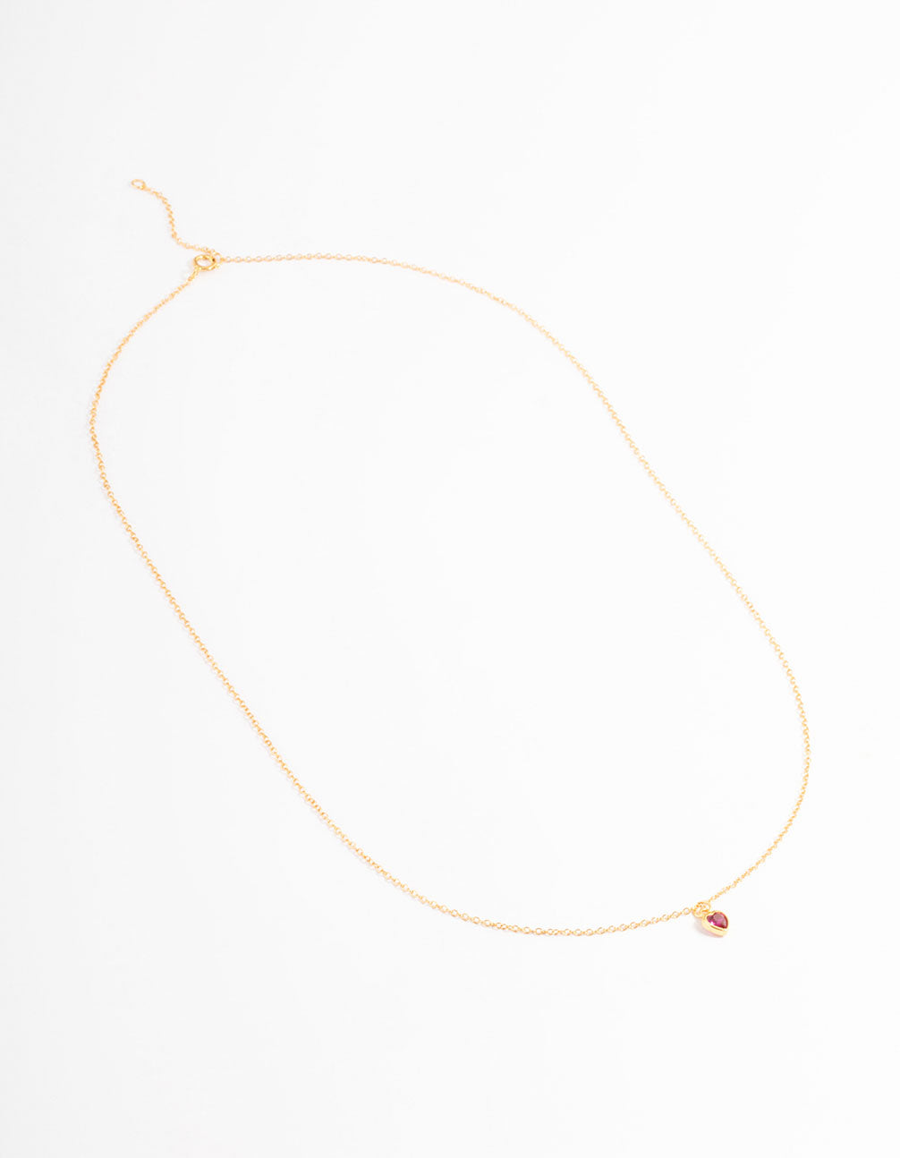 Gold Plated Sterling Silver Stone Heart Necklace