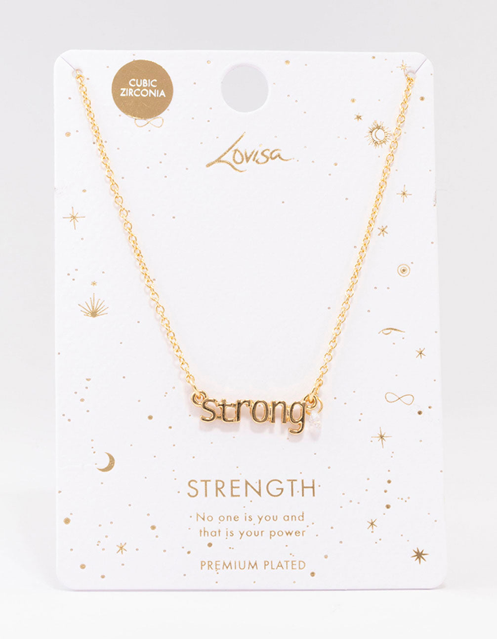 Gold Plated Strong Script Necklace