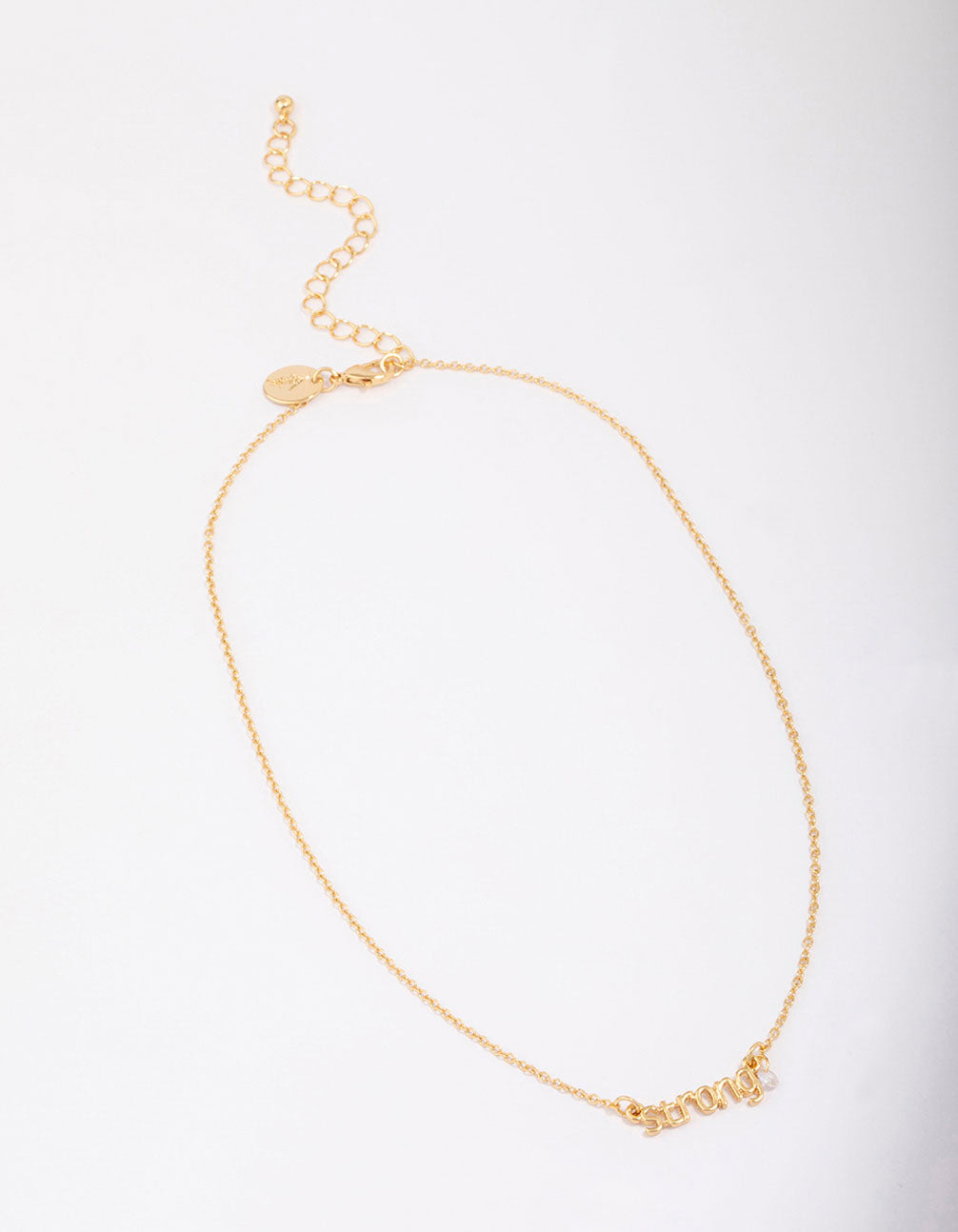 Gold Plated Strong Script Necklace