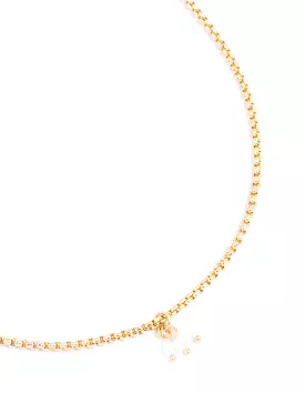 Gold Plated Triple Freshwater Pearl Dainty Necklace