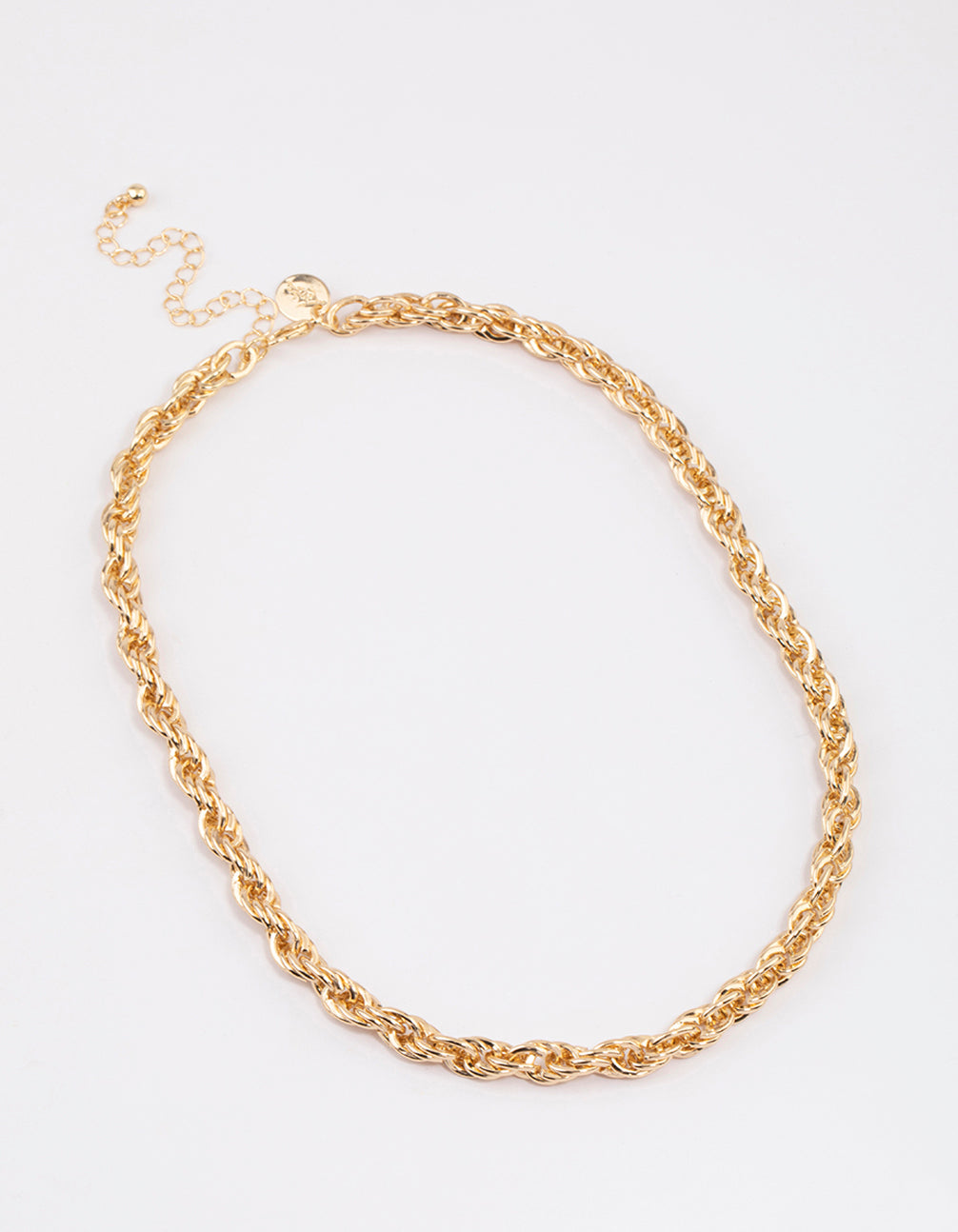 Gold Rope Twisted Chain Necklace