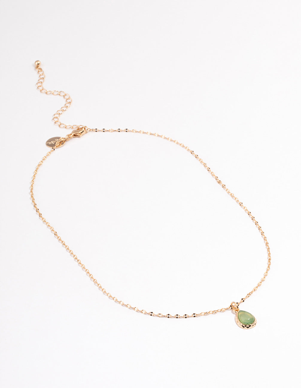 Gold Semi Precious Pear Necklace