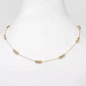 Gold Simple Bead Necklace