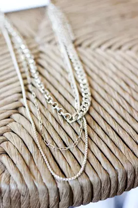 Gold Triple Loop Chain Necklace