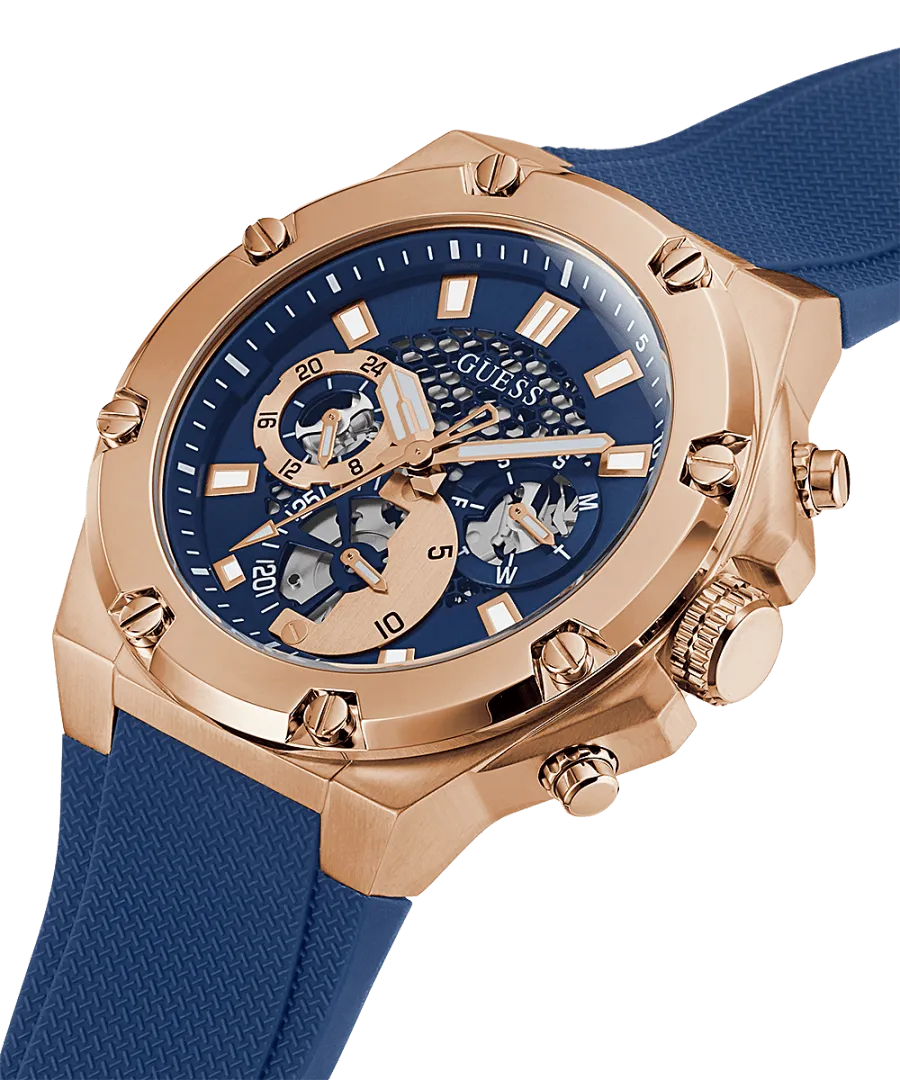 Guess Third Gear Blue Dial Men 46mm