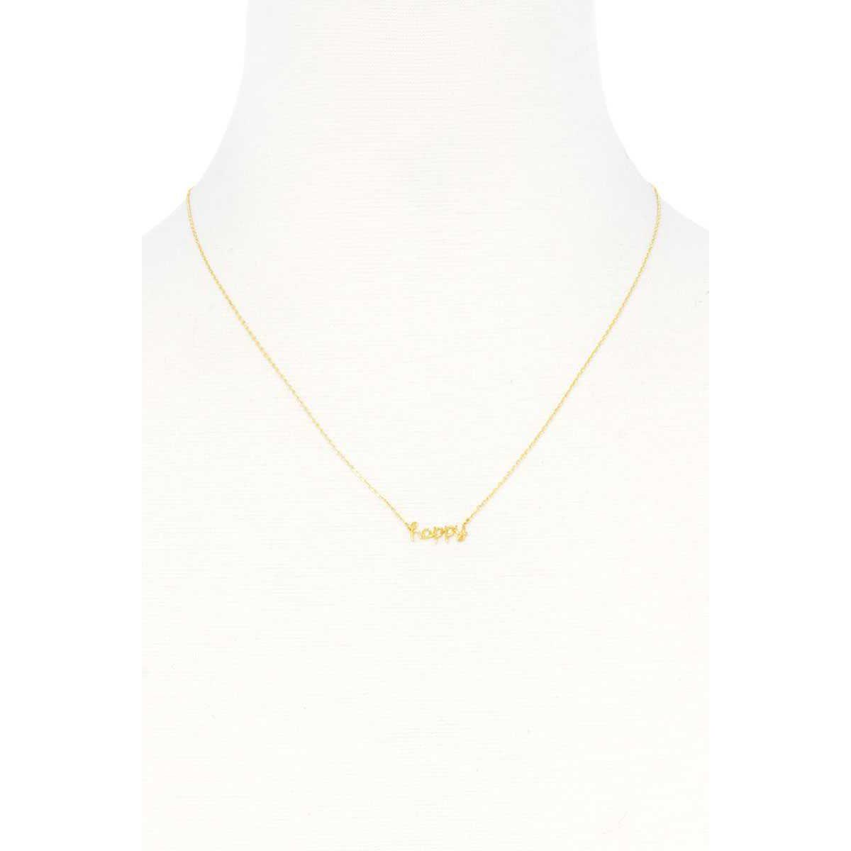 Happy Message Dainty Metal Necklace