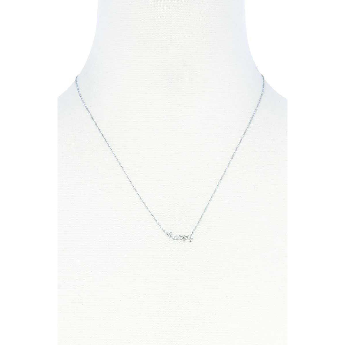 Happy Message Dainty Metal Necklace