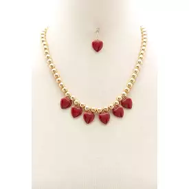 Heart Ball Bead Necklace