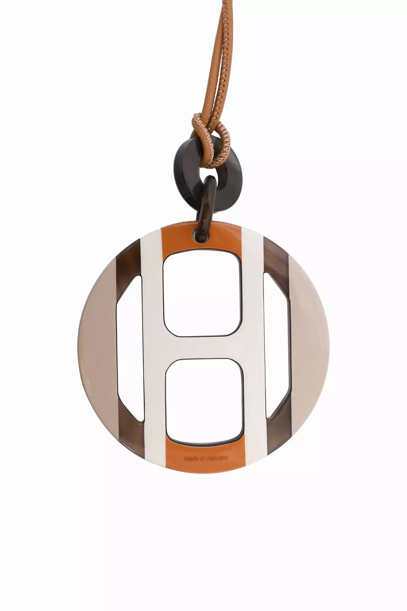 Hermes Beige 'H Equipe Pendant' Necklace