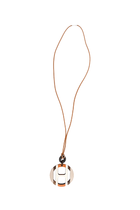 Hermes Beige 'H Equipe Pendant' Necklace