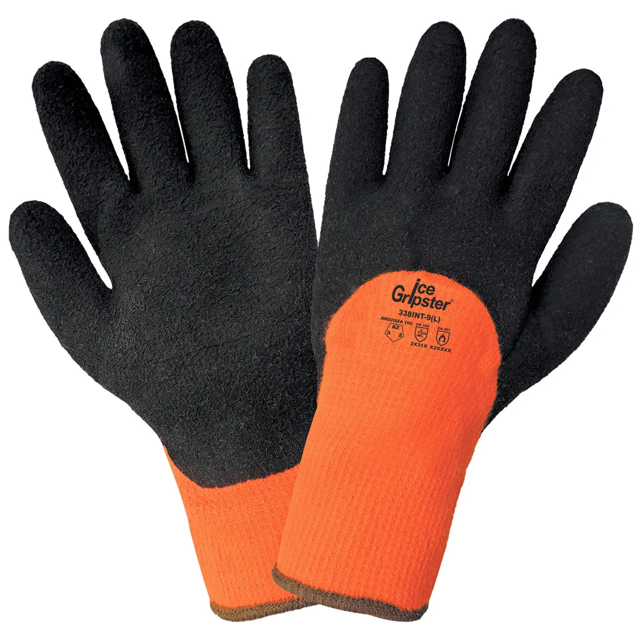 Ice Gripster® Three-Quarter Coated Palm Hi-Vis Low Temp Gloves Cut Abrasion Puncture Dozen 338INT