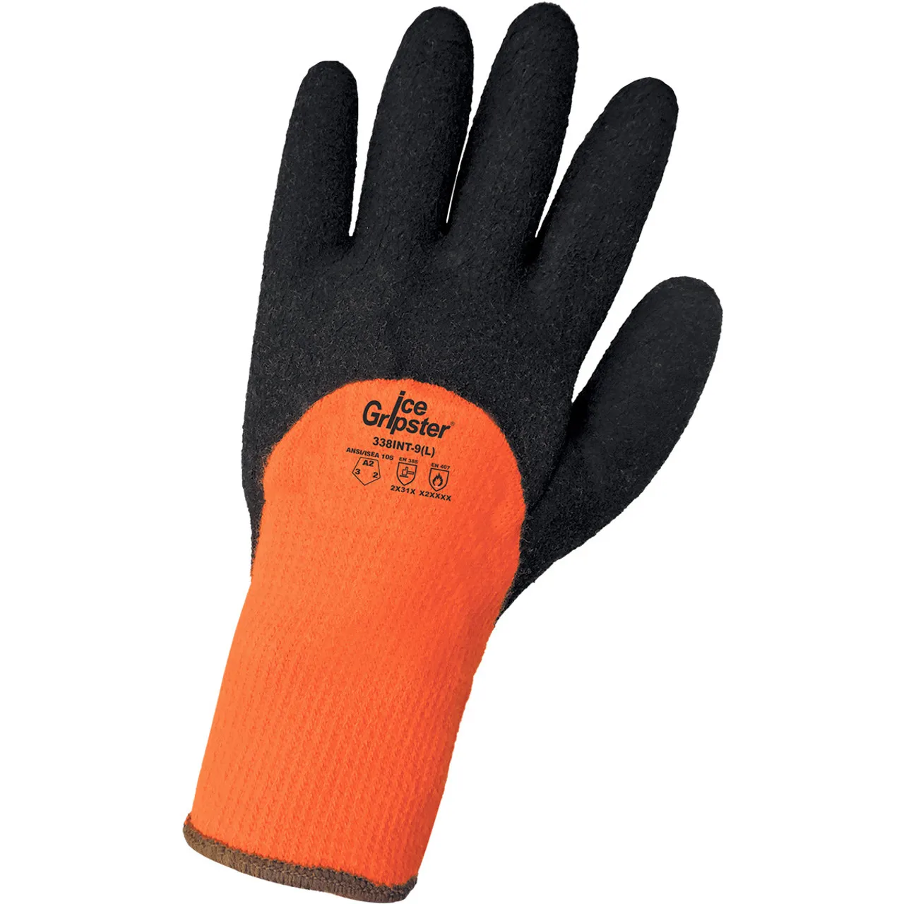 Ice Gripster® Three-Quarter Coated Palm Hi-Vis Low Temp Gloves Cut Abrasion Puncture Dozen 338INT