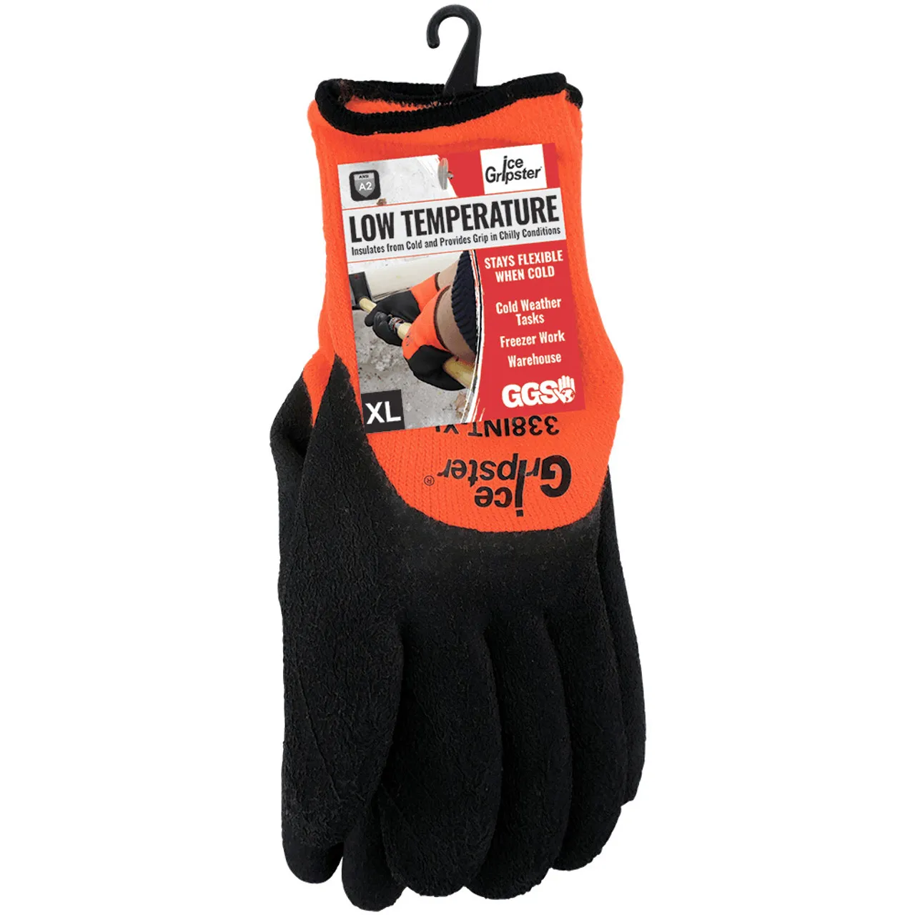 Ice Gripster® Three-Quarter Coated Palm Hi-Vis Low Temp Gloves Cut Abrasion Puncture Dozen 338INT