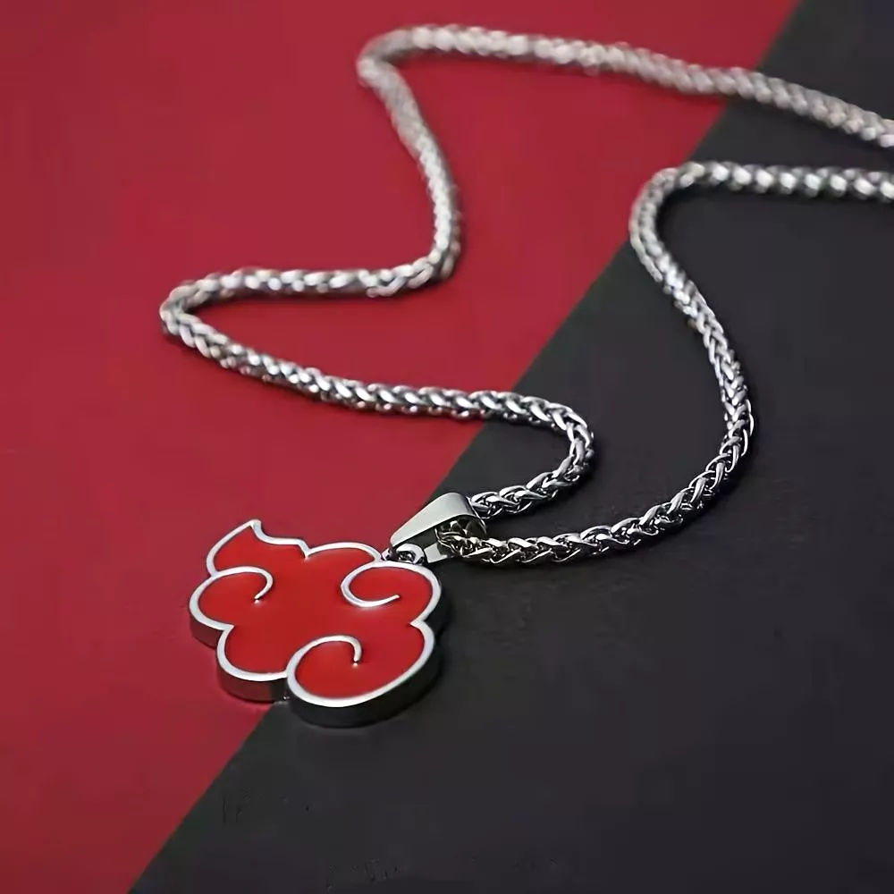 Japanese Anime Naruto Akatsuki Red Cloud Metal Pendant Necklace S 4608983