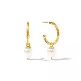 Julie Vos Sanibel Pearl Hoop & Charm Earring