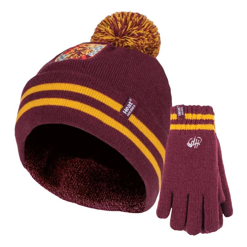 Kids Gryffindor Gloves And Beanie Set