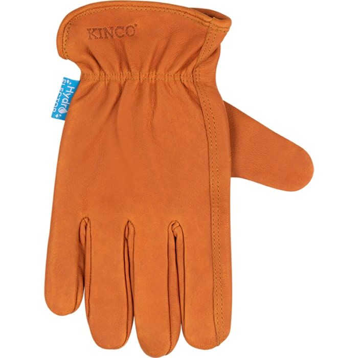 Kinco HydroFlector Water-Resistant Premium Grain Buffalo Driver Gloves in Rust