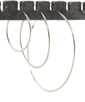 Kris Nations 45mm Featherweight Hoop Earrings - Silver