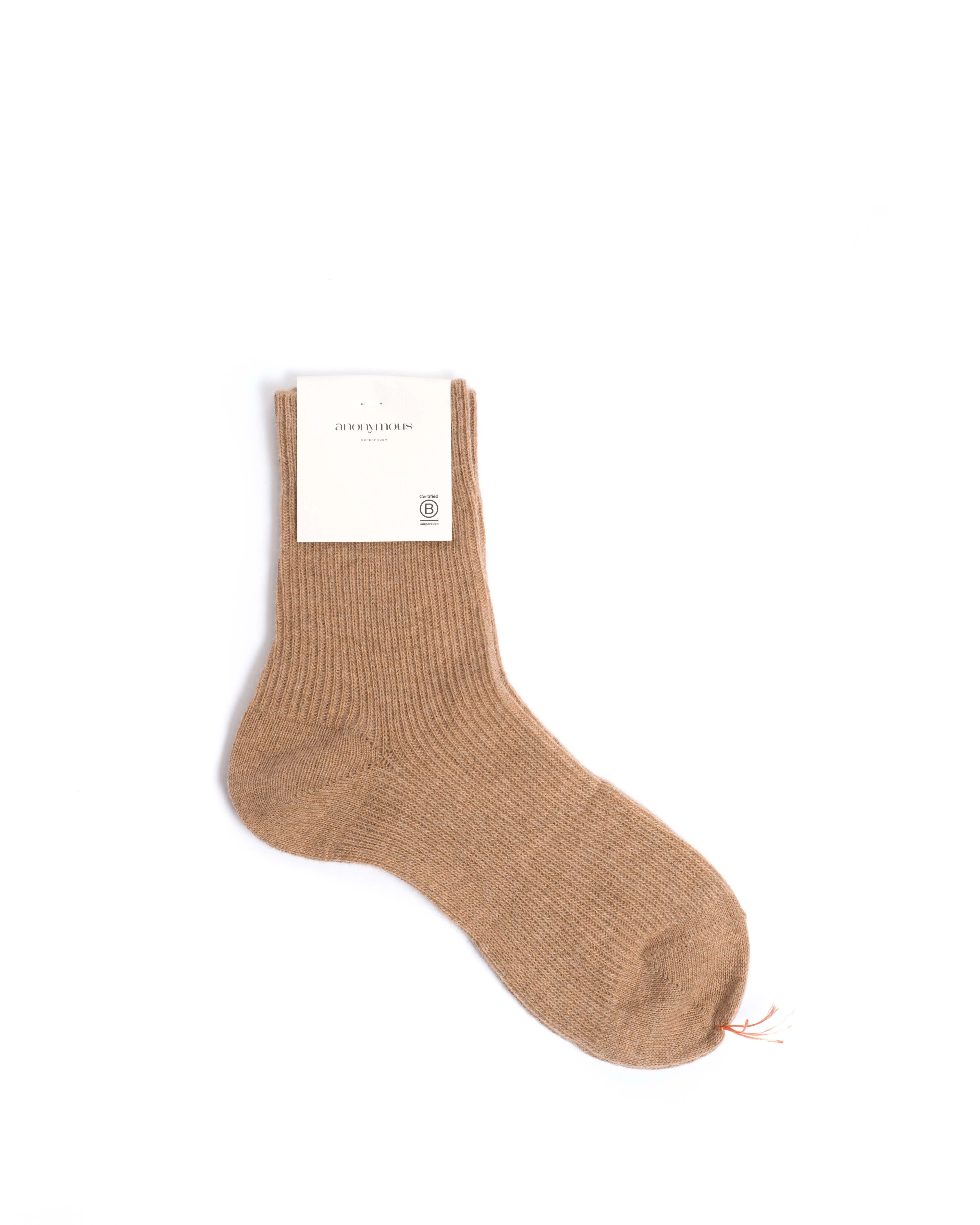 Lanai cashmere socks 70% wool 30% cashmere Caramel