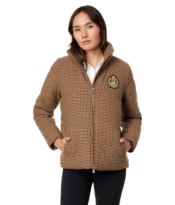 LAUREN Ralph Lauren Plaid Puffer with Crest