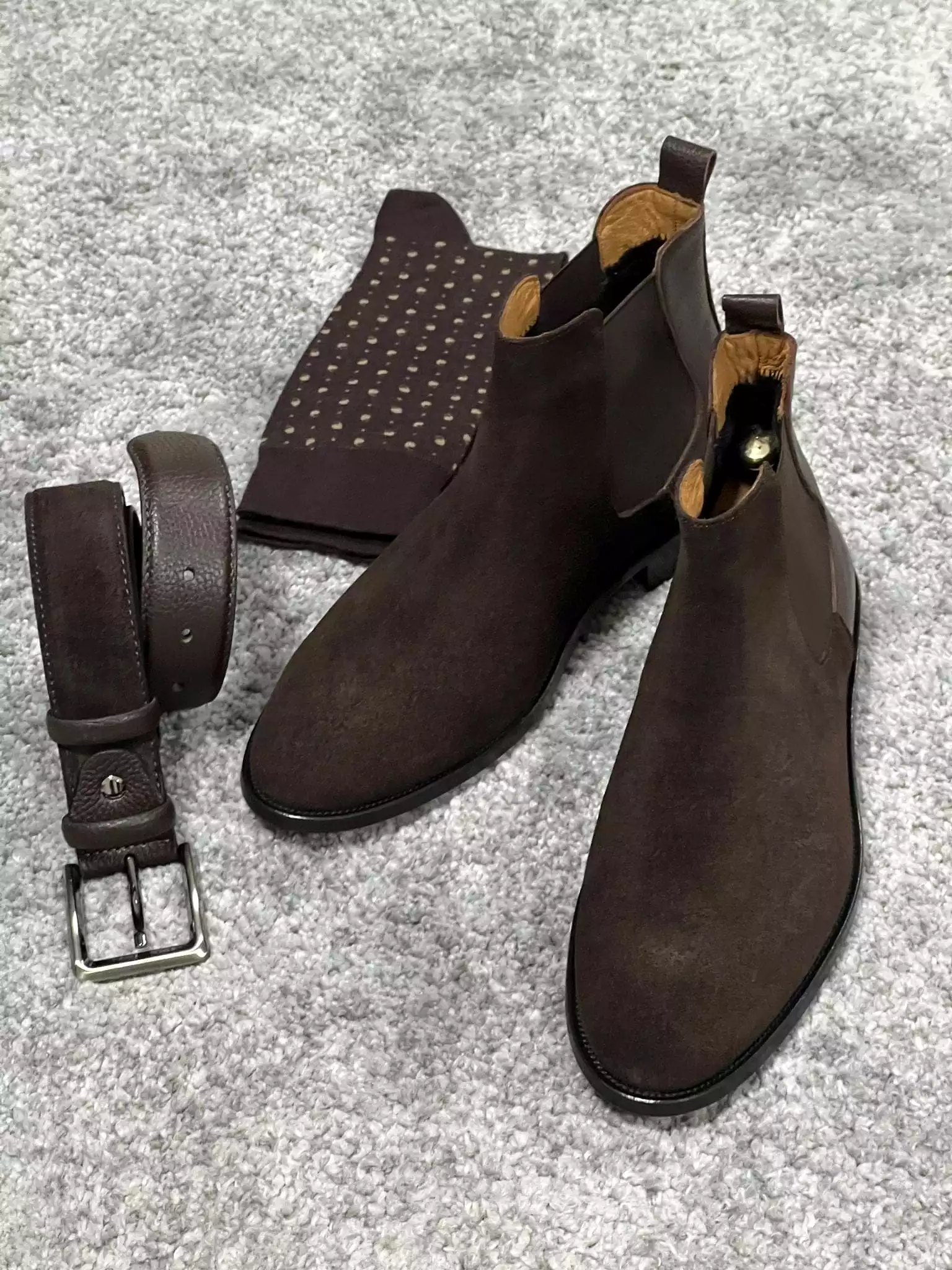 Leather Sole & Suede Brown Boots