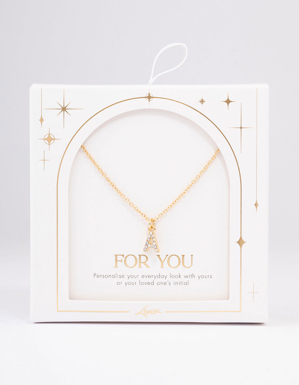 Letter A Gold Plated Initial Pendant Necklace