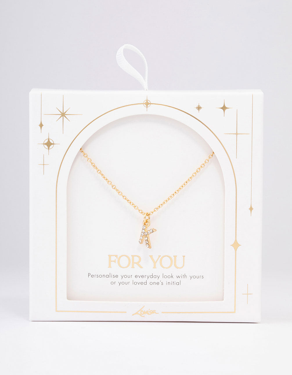 Letter K Gold Plated Initial Pendant Necklace