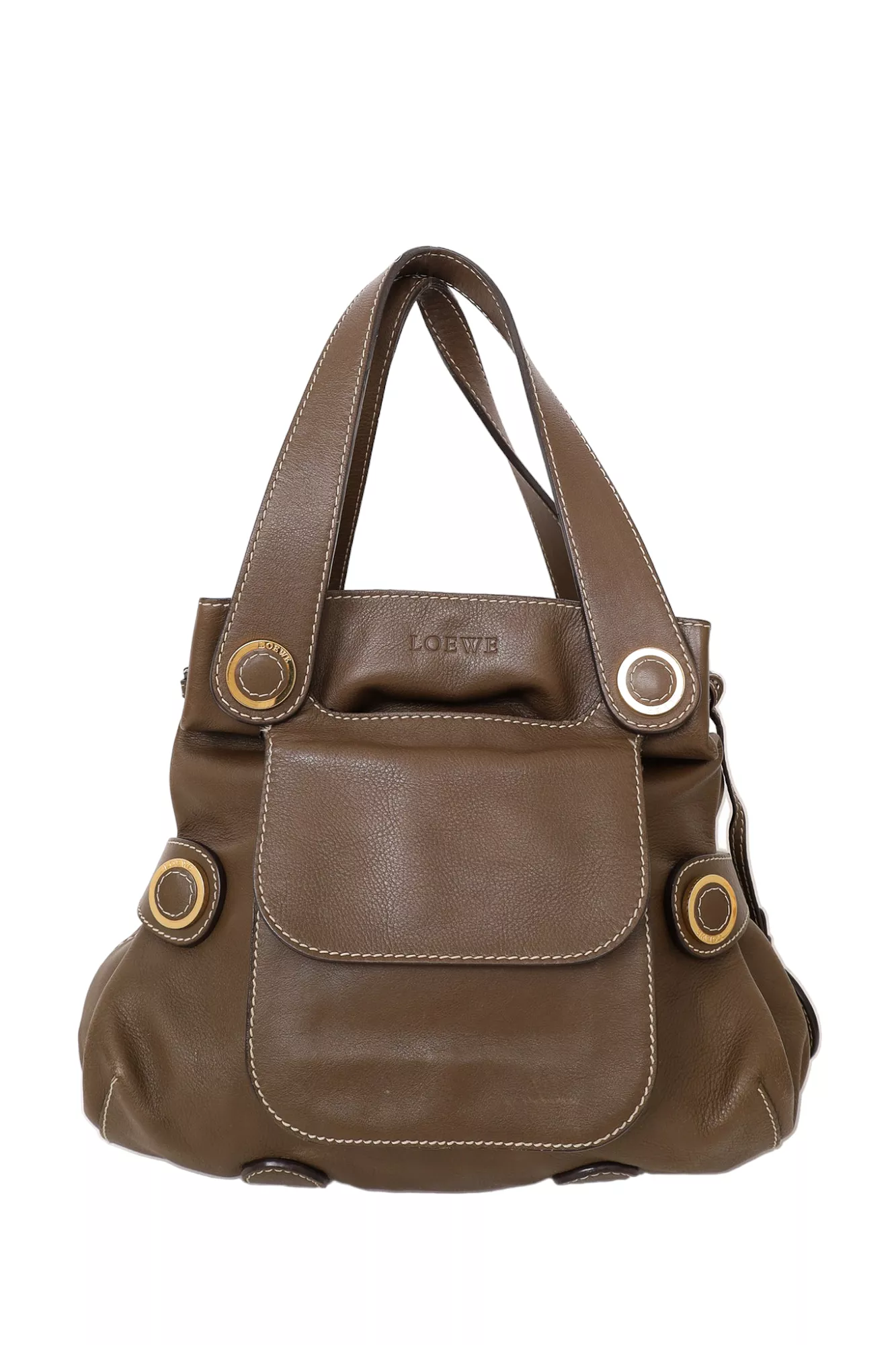 Loewe Brown Leather Top Handle Bag