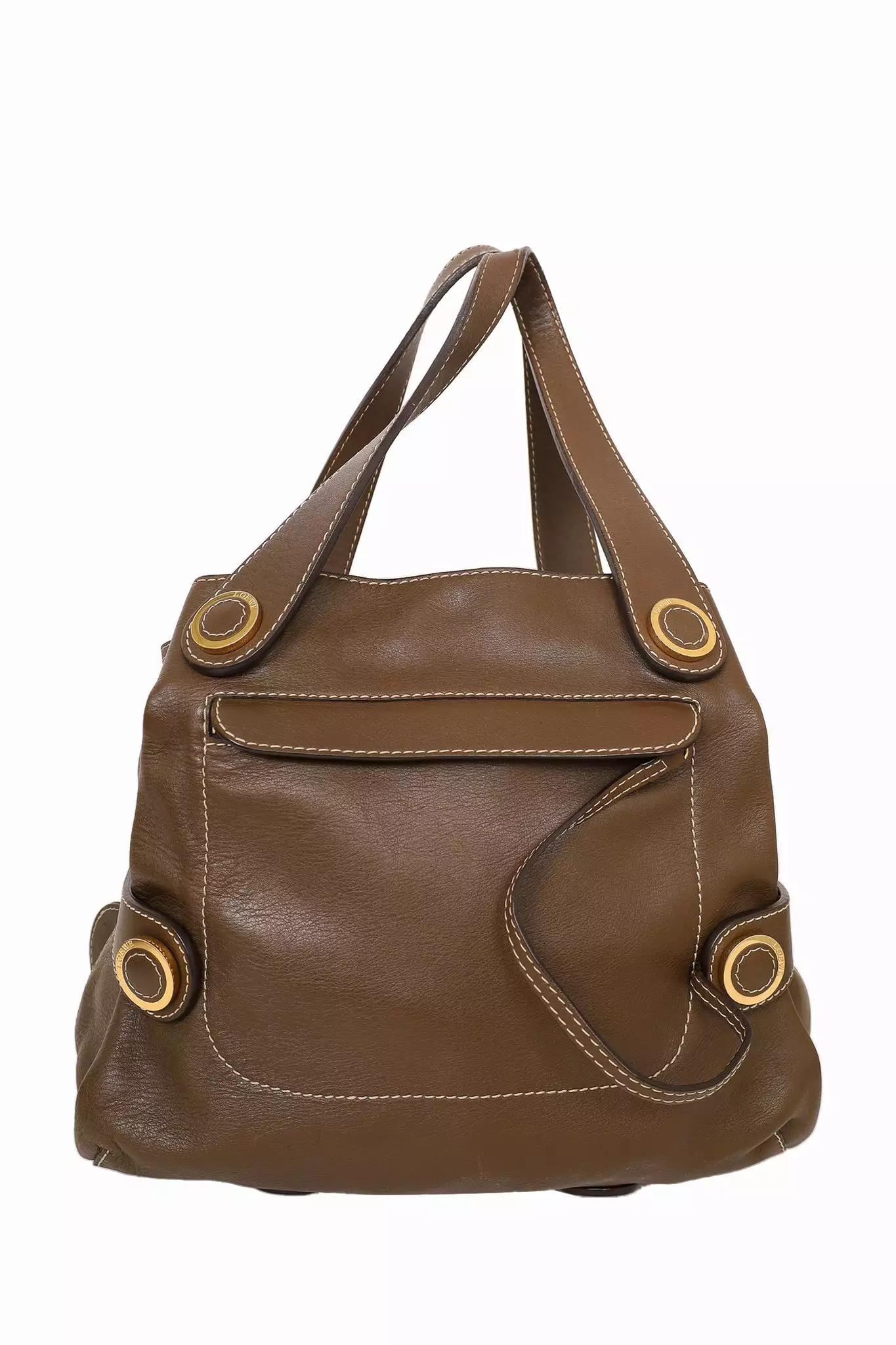 Loewe Brown Leather Top Handle Bag