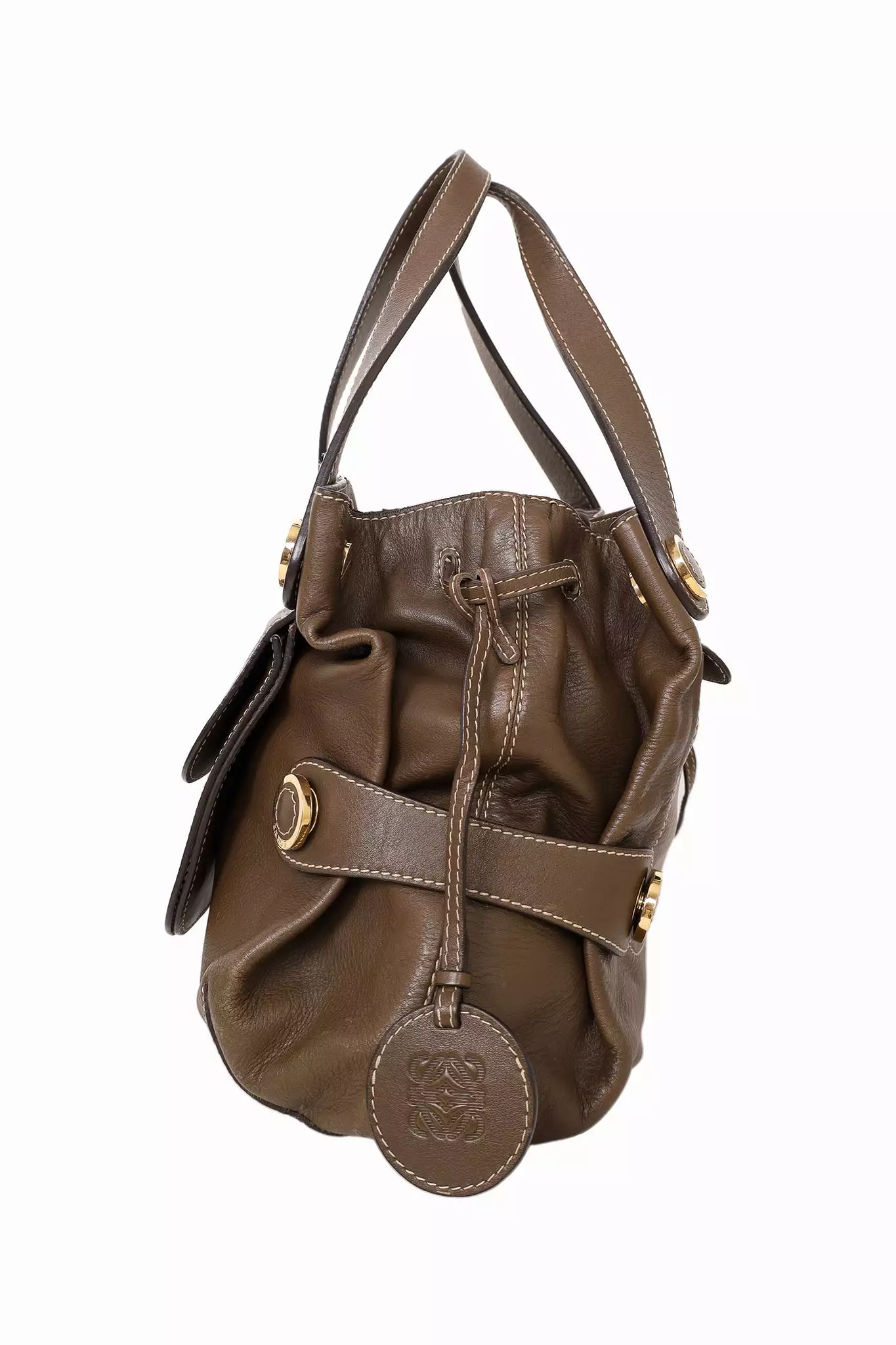 Loewe Brown Leather Top Handle Bag