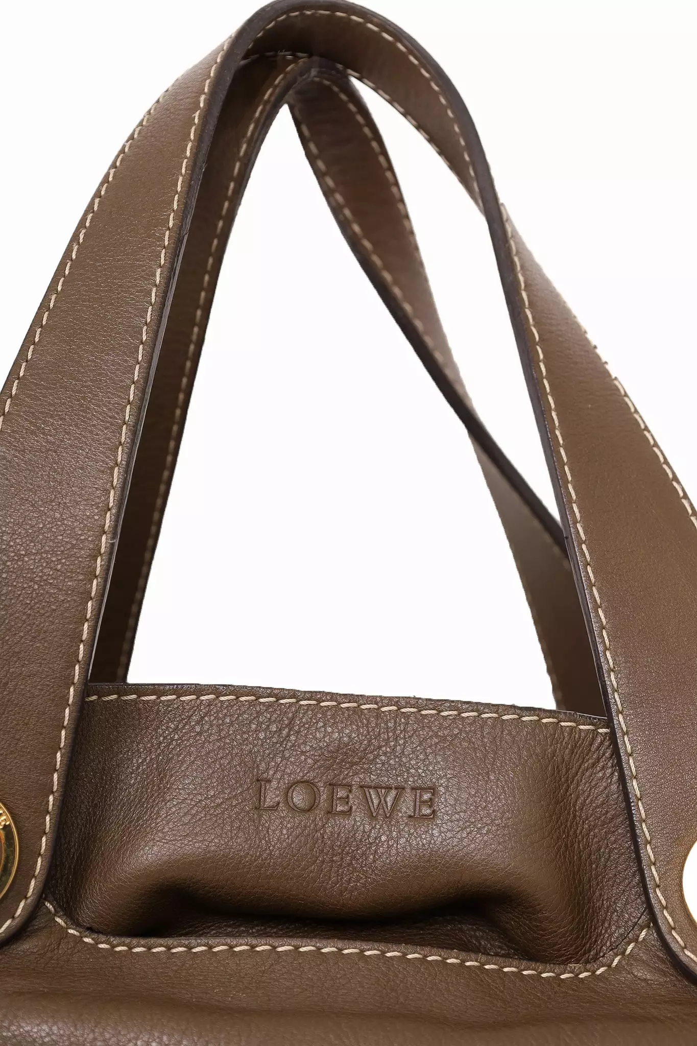 Loewe Brown Leather Top Handle Bag