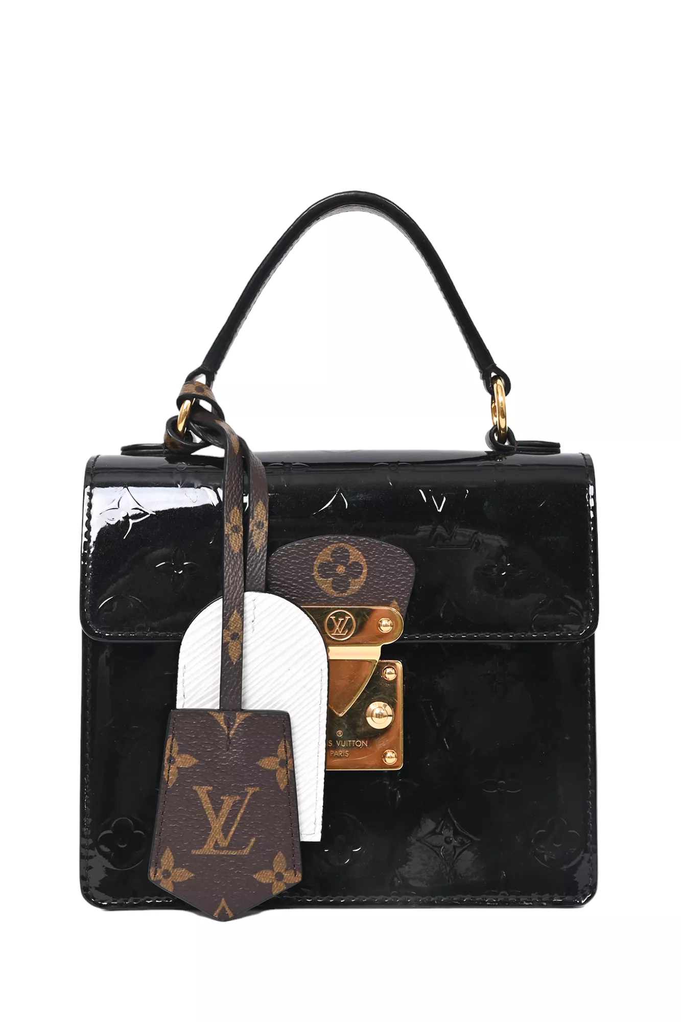 Louis Vuitton Black Monogram Vernis Spring Street Top Handle Bag