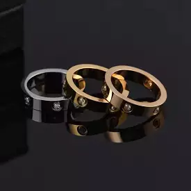 Love Ring Gold Stainless Steel Ring With Stone Crystal For Women S4831053