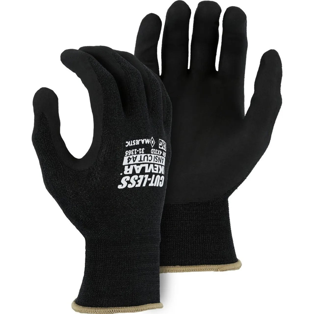 Majestic A4 Cut Level Gloves with Kevlar 18 Gauge Knit Nitrile Palms 31-1365 - Case of 120 Pair