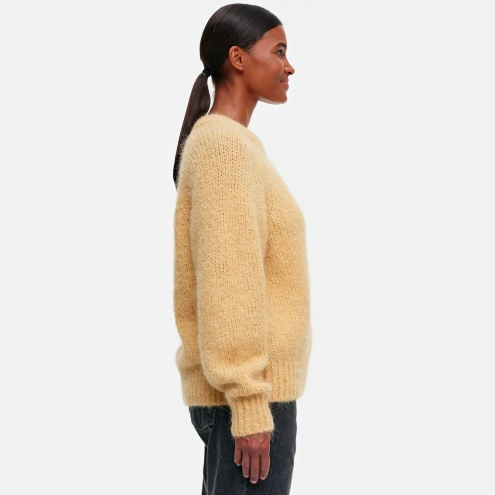 marimekko  |Crew Neck Casual Style Wool Nylon Rib Long Sleeves Plain