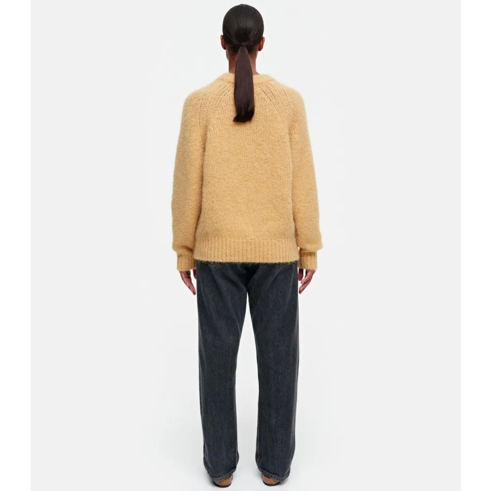 marimekko  |Crew Neck Casual Style Wool Nylon Rib Long Sleeves Plain