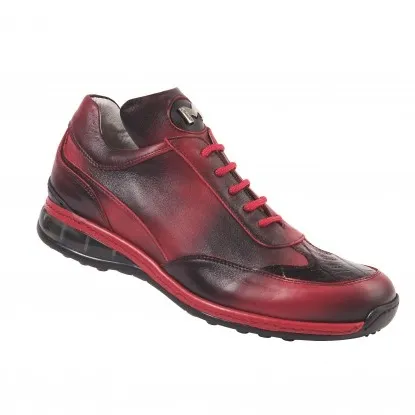 Mauri 8655/1 Airwaves Crocodile & Nappa Sneakers Black Red (Special Order)