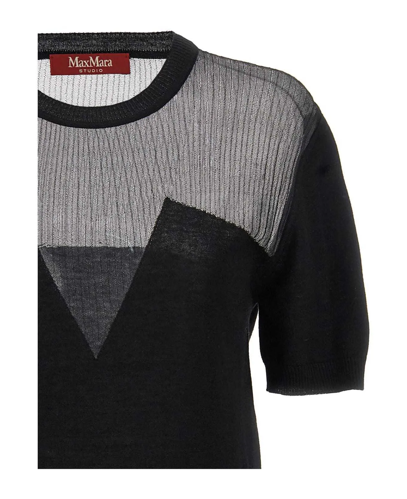 Max Mara Studio  |Crew Neck Casual Style Wool Silk Blended Fabrics Plain