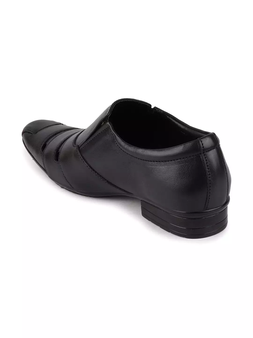 Men Black Formal Leather Slip-On Shoes