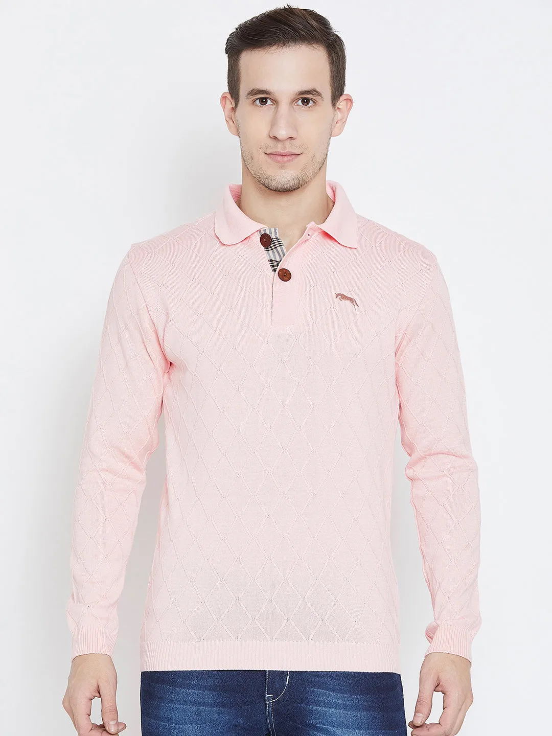 Men Pink Casual Sweaters