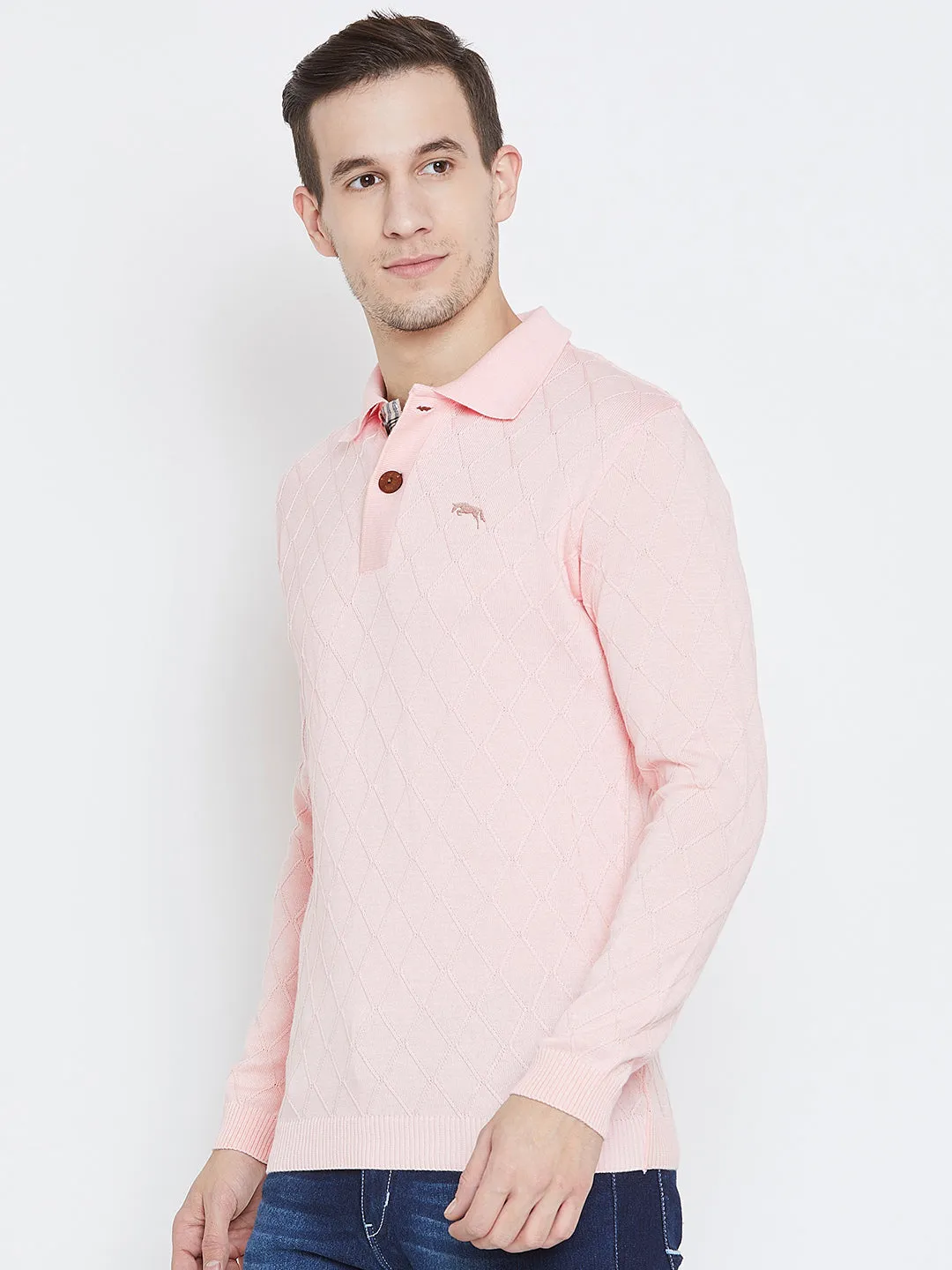 Men Pink Casual Sweaters