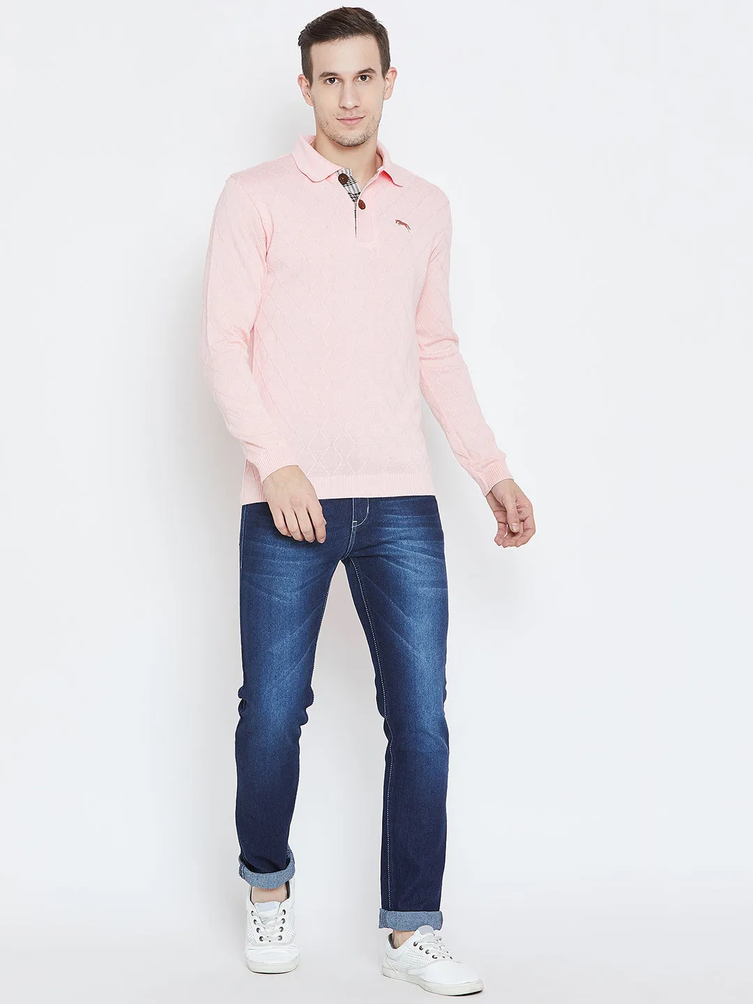 Men Pink Casual Sweaters