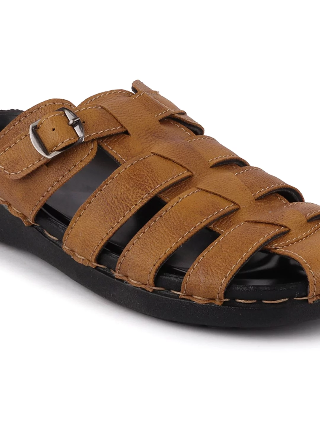 Men Tan Casual Slip-On Fishermen Sandals