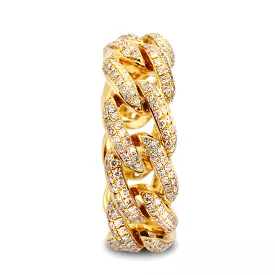 Micro-Pave Open Cuban Link Diamond Eternity Band