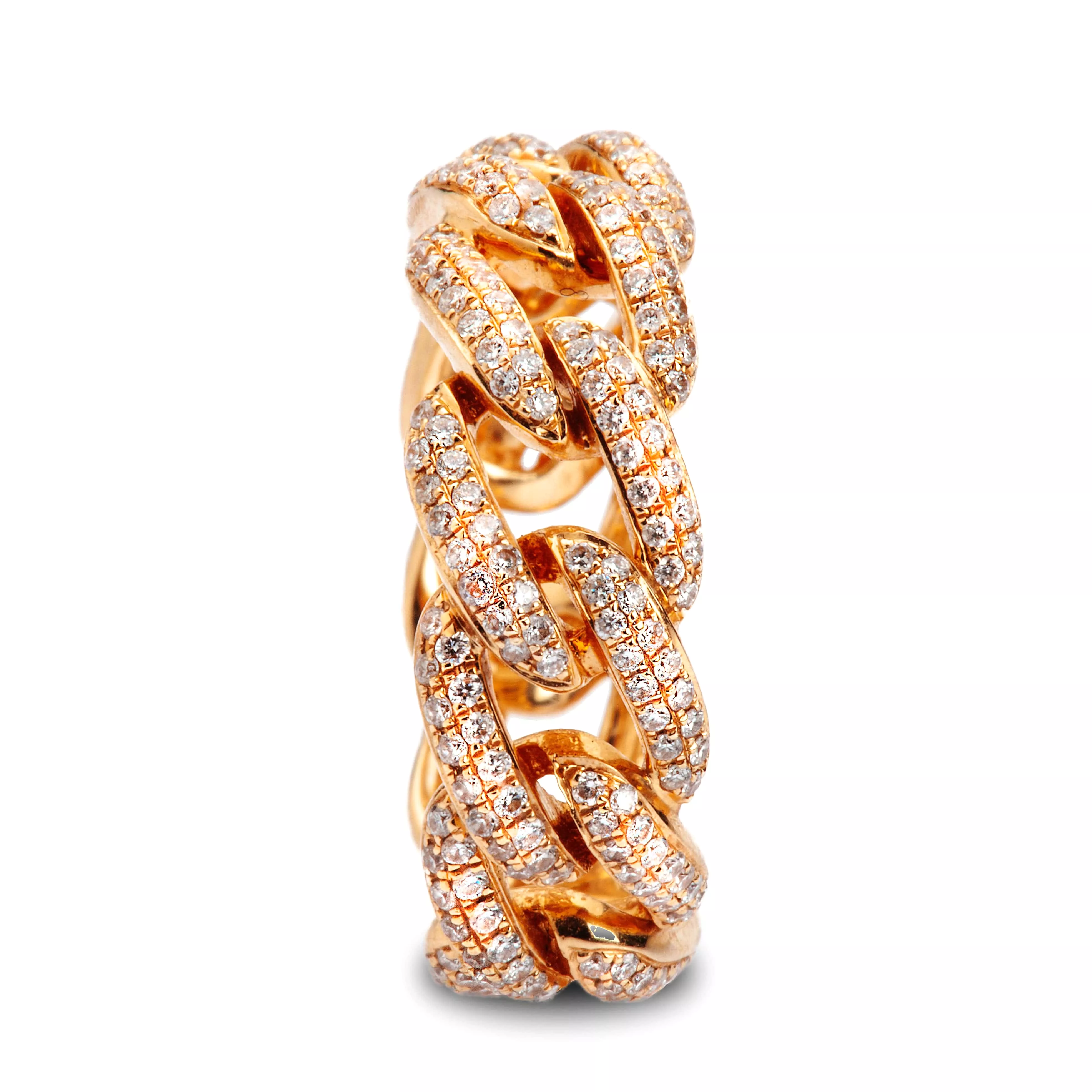 Micro-Pave Open Cuban Link Diamond Eternity Band