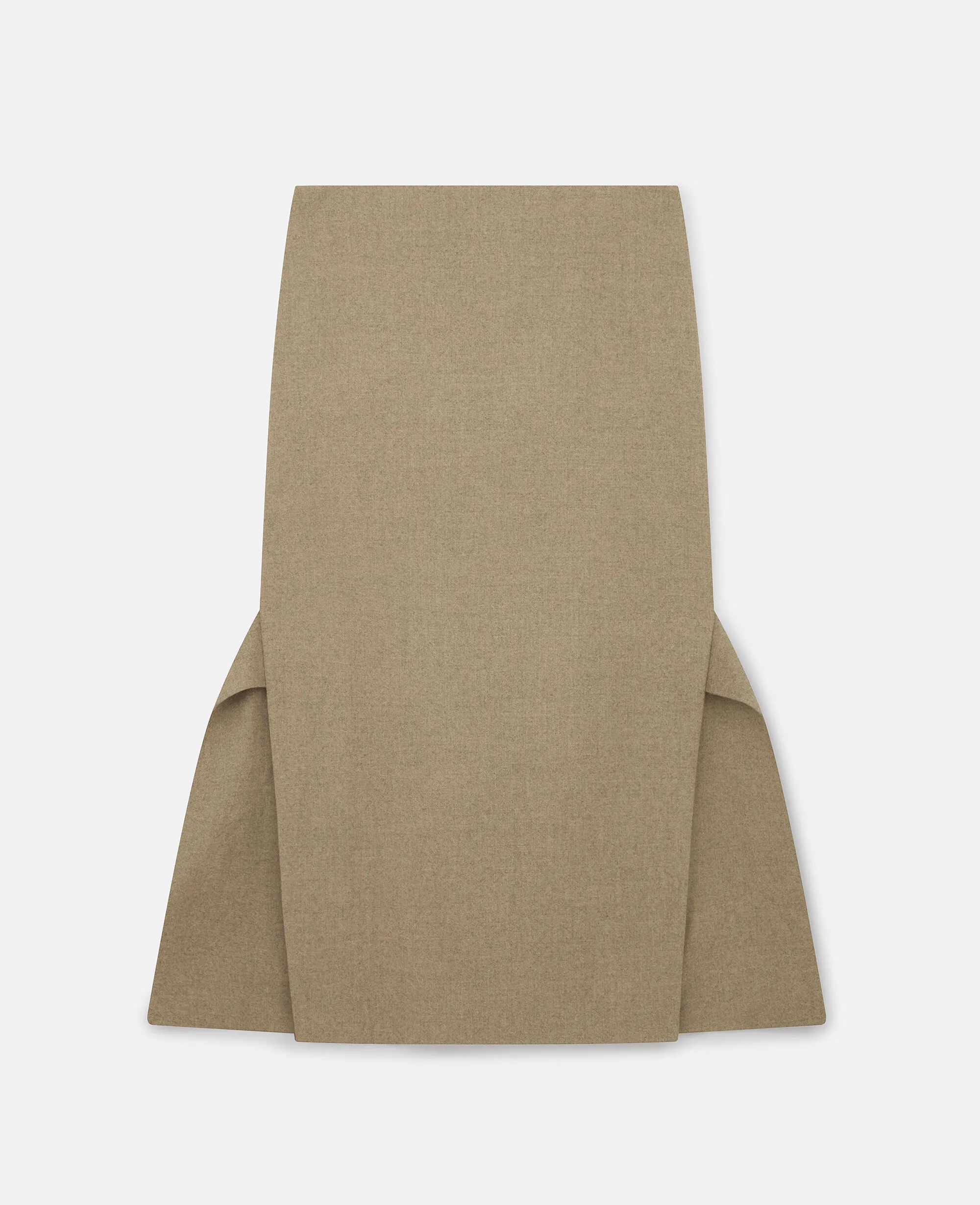 Mid-Rise Wool Midi Skirt